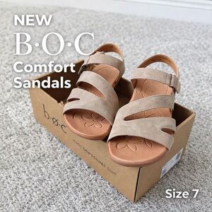 B.O.C.‎ Hollyn Taupe Comfort Walking Sandals Velcro Strap Size 7